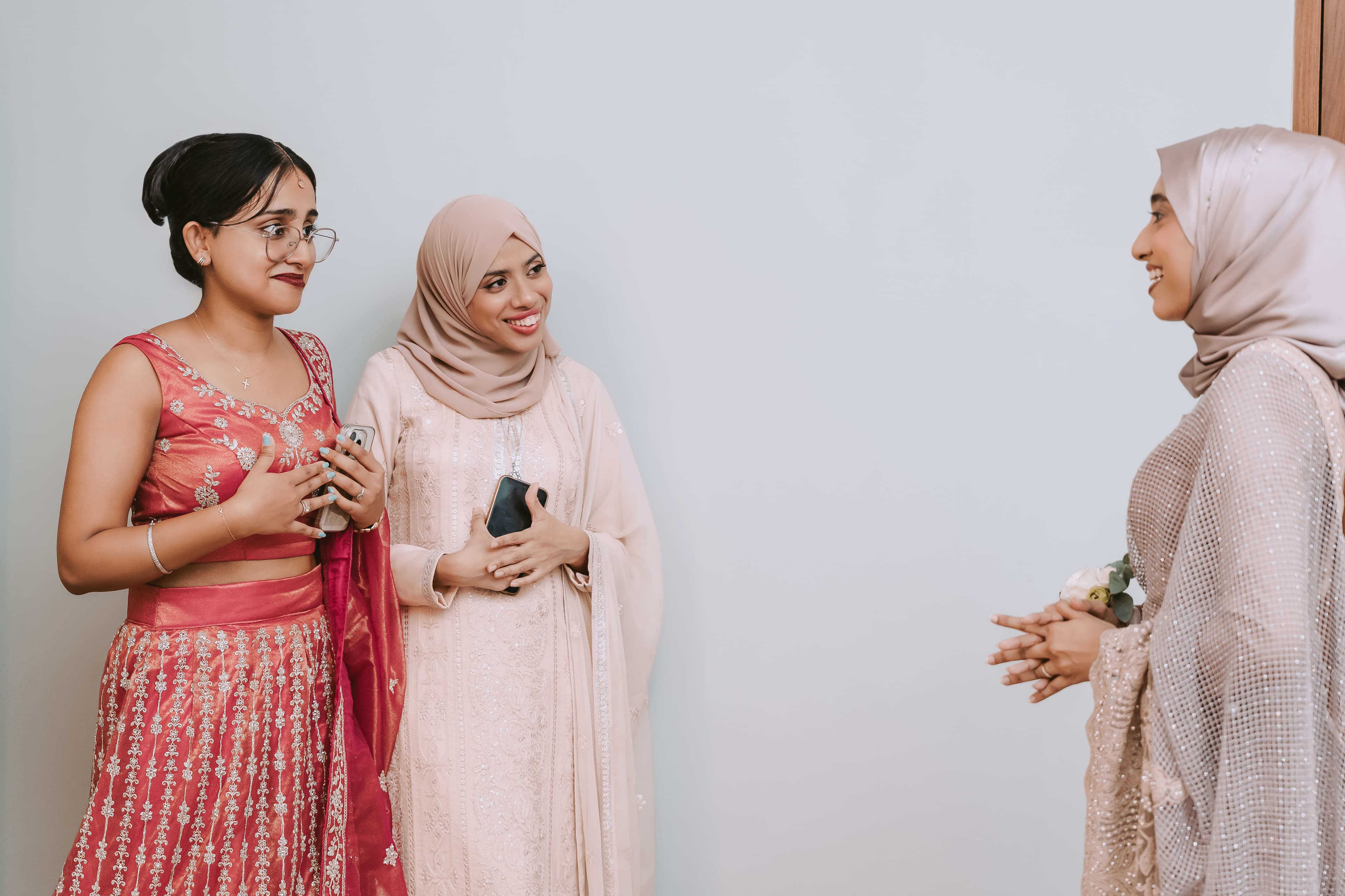 Joyful reactions as the bride is revealed for the first time